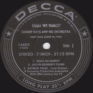 Sammy Kaye And His Orchestra : Shall We Dance? (7", Jukebox)