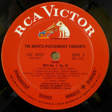 Load image into Gallery viewer, Wolfgang Amadeus Mozart, Joaquín Turina, Jascha Heifetz, Gregor Piatigorsky, Leonard Pennario : Violin Concerto No. 5, K. 219 · Trio No. 1 For Piano, Violin And Cello, Op. 35 (LP)