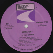 Load image into Gallery viewer, Bessie Griffin : Testimony (LP, Album)
