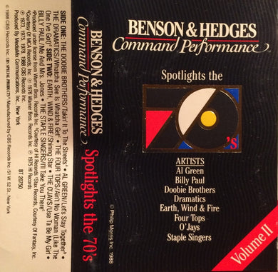 Various : Benson & Hedges Command Performace Spotlights The 70s Volume 2 (Cass, Comp)