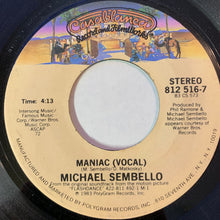 Load image into Gallery viewer, Michael Sembello : Maniac (7", Single, 72)
