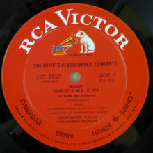 Load image into Gallery viewer, Wolfgang Amadeus Mozart, Joaquín Turina, Jascha Heifetz, Gregor Piatigorsky, Leonard Pennario : Violin Concerto No. 5, K. 219 · Trio No. 1 For Piano, Violin And Cello, Op. 35 (LP)