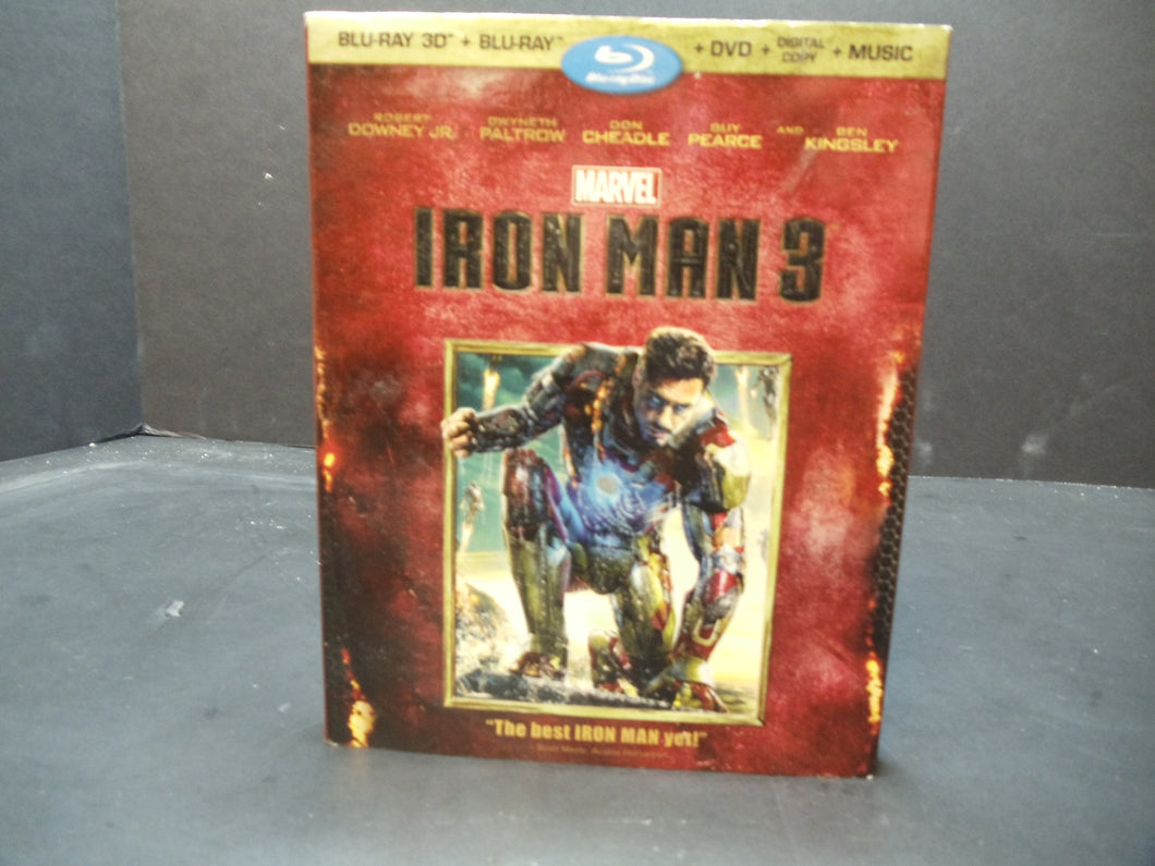 Iron Man 3 (Blu-ray, 3D, DVD, 2013, 3-Disc Set)