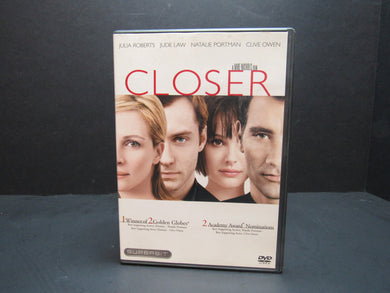 Closer (DVD) Natalie Portman, Jude Law, Clive Owen, Julia Roberts - Free US Ship